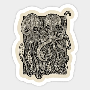 Octopus twins Sticker